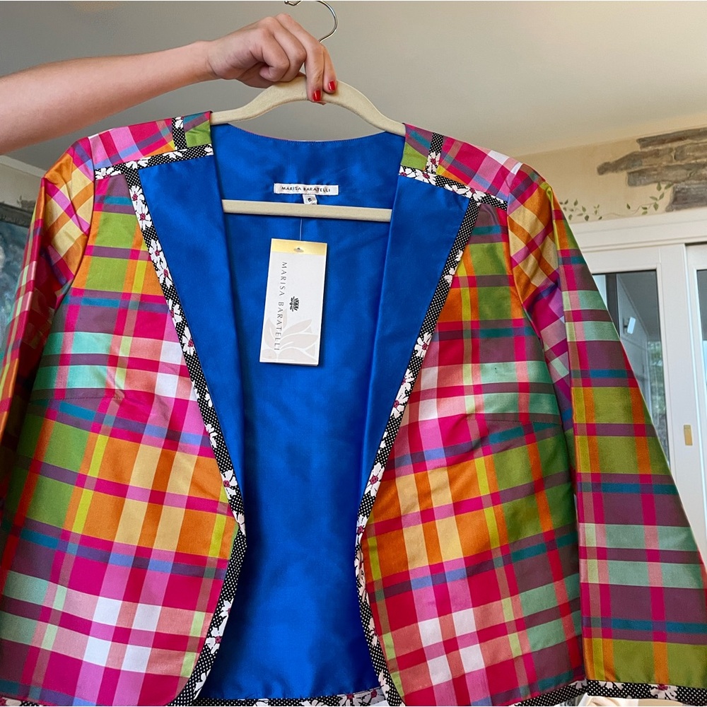 Marisa Baratelli Plaid Silk Jacket